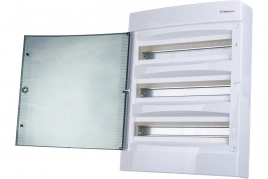 N3x18C, Щит навесной, 3 ряда, 54 мод., прозрач. дверца, IP40