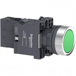 XA2EW33M1 КНОП.СПОДС.,СLED,220В.,ЗЕЛЕН.,1НO
