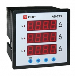 ad-723 Амперметр AD-723 цифровой на панель (72х72) трехфазный EKF PROxima