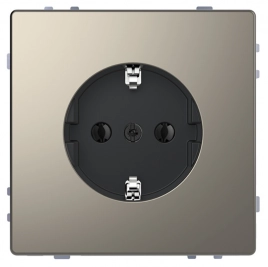 MTN2301-6050 MERTEN D-Life РОЗЕТКА 16А, с з/к, без шт, НИКЕЛЬ