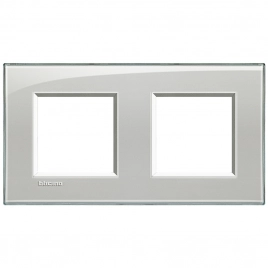LNA4802M2KG LivingLight Рамка прямоугольная, 2 поста, цвет Серое небо