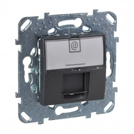 MGU5.421.12ZD Компьютерная розетка 1хRJ45 (8 конт) , 5 е, (графит) (уп.10 шт.)