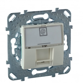 MGU5.421.25ZD Компьютерная розетка 1хRJ45 кат. 5е, с полем для надписи Бежевый