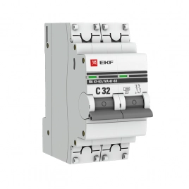 mcb4763-2-32C-pro Автоматический выключатель 2P 32А (C) 4,5kA ВА 47-63 EKF PROxima