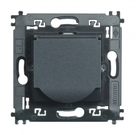 L4141MAP LivingLight Розетка 2К+З с крышкой и суппортом, цвет антрацит