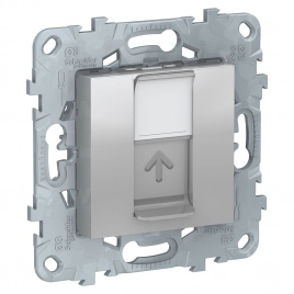 NU541130 UNICA NEW розетка компьютерная, RJ45, одиночная, кат. 5е UTP, алюминий