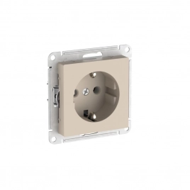 ATN001243S ATLASDESIGN РОЗЕТКА с заземлением, 16А, мех., быстрозажим. клем., ПЕСОЧНЫЙ