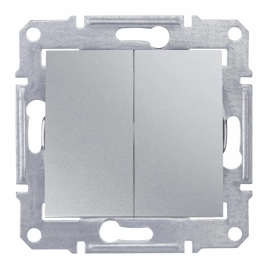 SDN0300460 Выключатель 2-х клав IP44 алюм.