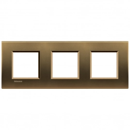 LNA4802M3BZ LivingLight Рамка прямоугольная, 3 поста, цвет Бронза