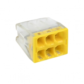 plc-smk-2273-246 Строительно-монтажная клемма СМК 2273-246 (с пастой) 6 отверстий 0,5-2.5мм2 (50шт.)