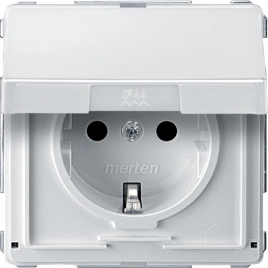 MTN2310-7219 МЕХ. РОЗ.SCHUKO С КРЫШКОЙ С З/Ш,БЕЛЫЙ