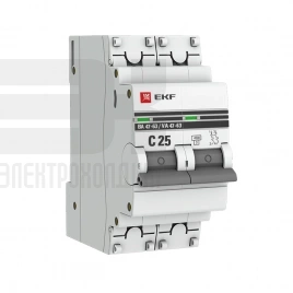 mcb4763-2-25C-pro Автоматический выключатель 2P 25А (C) 4,5kA ВА 47-63 EKF PROxima