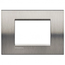 LNA4803ACS LivingLight Рамка прямоугольная, 3 модуля, цвет Фактурная сталь