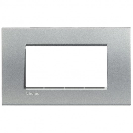 LNA4804TE LivingLight Рамка прямоугольная, 4 модуля, цвет Алюминий