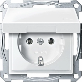 MTN2311-0319 МЕХ. РОЗ.SCHUKO С КРЫШКОЙ, БЕЛЫЙ                                                