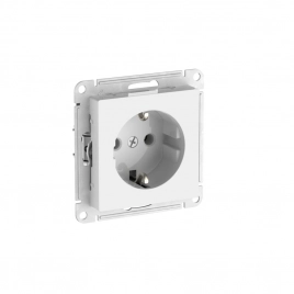 ATN000143S ATLASDESIGN РОЗЕТКА с заземлением, 16А, мех., быстрозажим. клем., БЕЛЫЙ