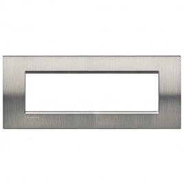 LNA4807ACS LivingLight Рамка прямоугольная, 7 модулей, цвет Фактурная сталь