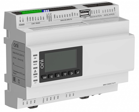 HVAC-CPU21LCD2110 ПЛК HVAC ЦПУ 5DI 7DO 6AI 3AO LCD 2хRS485 1хEthernet 1Мб ONI фото 2