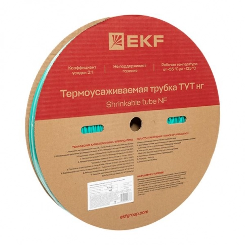 tut-6-j Термоусаживаемая трубка ТУТ  6/3 зелёная EKF PROxima фото 3