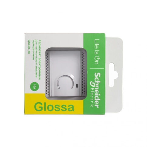 GSL000138 GLOSSA ТЕРМОСТАТ электронный теплого пола с датчиком, в сборе, 10A, БЕЛЫЙ фото 7