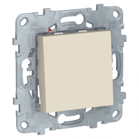 NU520544 UNICA NEW переключатель 1-клавишный, перекрестный, сх.7, 10 AX, 250В, бежевый фото 2