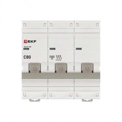 mcb47100-3-80C-pro Автоматический выключатель 3P 80А (C) 10kA ВА 47-100 EKF PROxima фото 7
