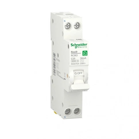 R9D87625 RESI9 АВТ. ВЫКЛ. ДИФФЕРЕНЦИАЛЬНОГО тока (ДИФ) 1P+N С 25А 6000A 30мА 18mm тип AC фото 1