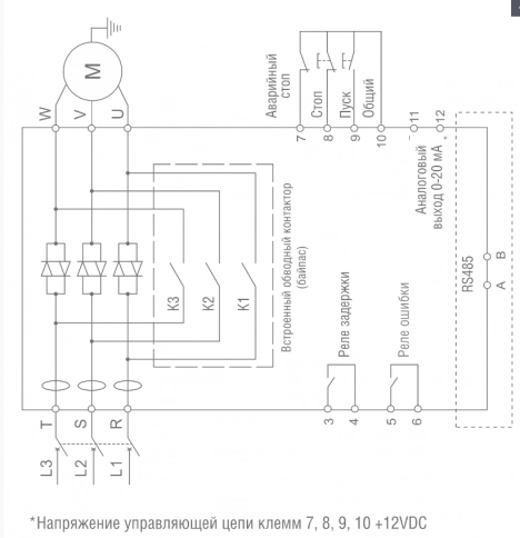 00061700 Устройство плавного пуска SBI-30/60-04  (30кВт/60А, 3Ф, 380В±15%, 50/60Гц, IP20, с обводным контактором) фото 5