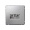 GAL000388 ARTGALLERY РОЗЕТКА двойная компьютерная RJ45+RJ45, кат.6А, механизм, АЛЮМИНИЙ